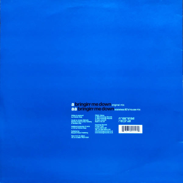 Stateless - Bringin' Me Down (Original Mix / 80's House Mix) | Freerange Records (FR033) - 2 Stateless - Bringin' Me Down (Original Mix / 80's House Mix) | Freerange Records (FR033) - 2