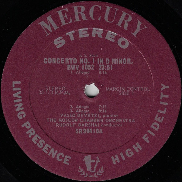 Three Concertos For Clavier And Strings, No. 1 In D Minor, No. 4 In A Major, No. 5 In F Minor