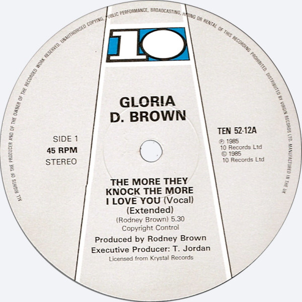 Gloria D. Brown - The More They Knock The More I Love You | 10 Records (TEN 52-12) - 2