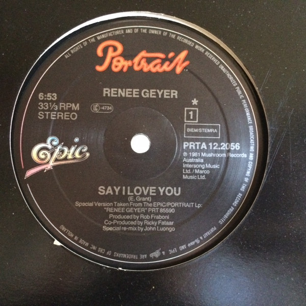 Renee Geyer - Say I Love You | Portrait (PRTA 12.2056) - main