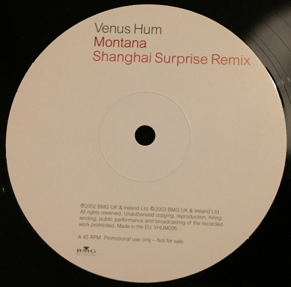 Venus Hum - Montana Promo 01 | BMG UK & Ireland (VHUM006) - 2