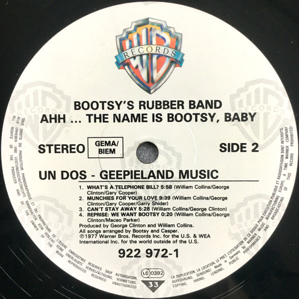 Ahh... The Name Is Bootsy, Baby!