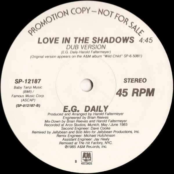 E.G. Daily - Love In The Shadows | A&M Records (SP-12187) - 2 E.G. Daily - Love In The Shadows | A&M Records (SP-12187) - 2
