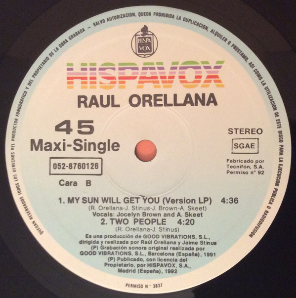 Raúl Orellana - My Sun Will Get You | Hispavox (052-8760126) - 4