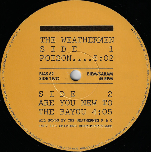 The Weathermen - Poison! | Play It Again Sam Records (BIAS 62) - 3