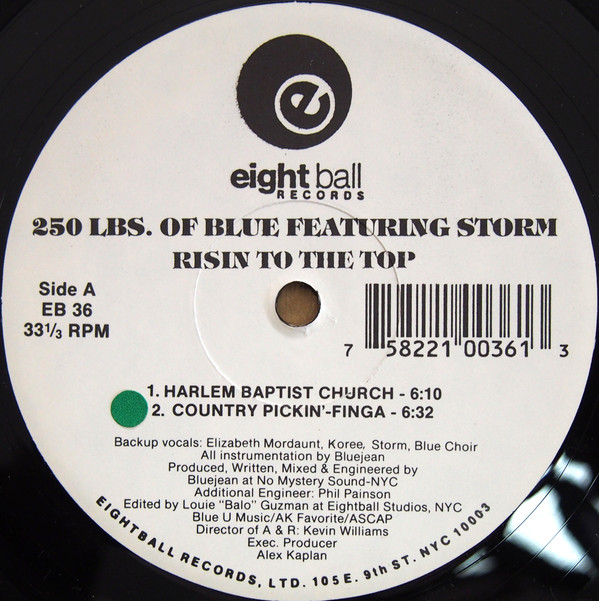 250 Lbs. Of Blue Featuring Storm - Risin To The Top | Eightball Records (EB 36) - 3 250 Lbs. Of Blue Featuring Storm - Risin To The Top | Eightball Records (EB 36) - 3