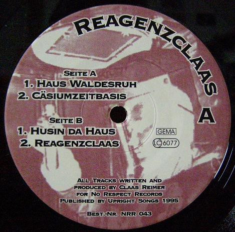 Claas Reimer - Reagenzclaas | No Respect Records (NRR 043) - main