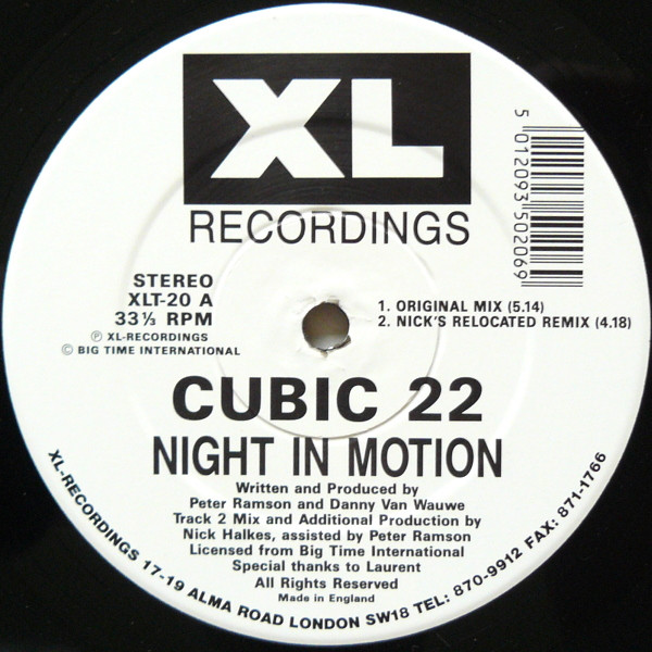 Cubic 22 - Night In Motion | XL Recordings (XLT-20) - 2