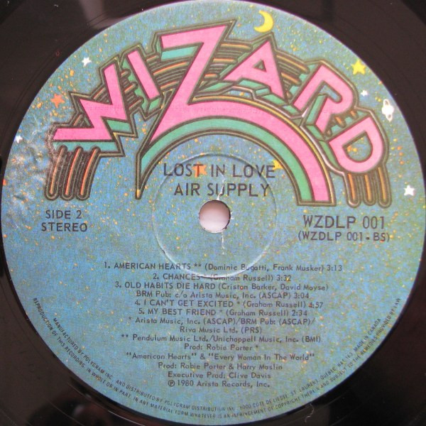 Air Supply - Lost In Love | Wizard Records (WZDLP 001) - 4 Air Supply - Lost In Love | Wizard Records (WZDLP 001) - 4