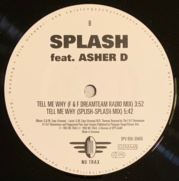 Splash Feat. Asher D. - Tell Me Why | Nu Trax (SPV 050-35605) - 4