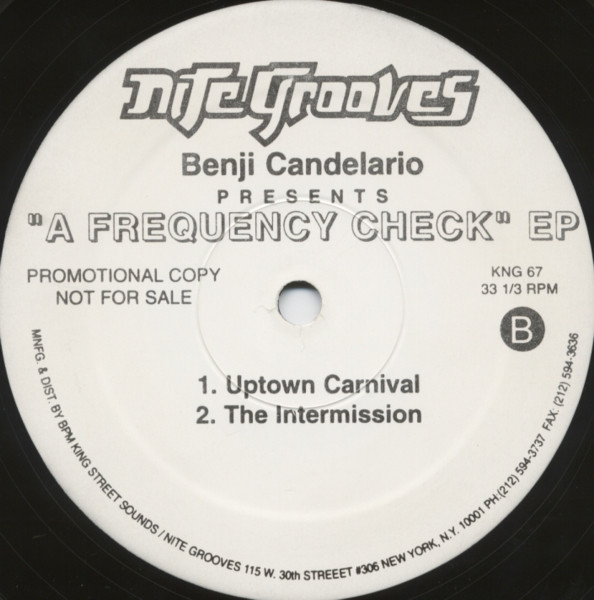 Benji Candelario - A Frequency Check EP | Nite Grooves (KNG 67) - 2