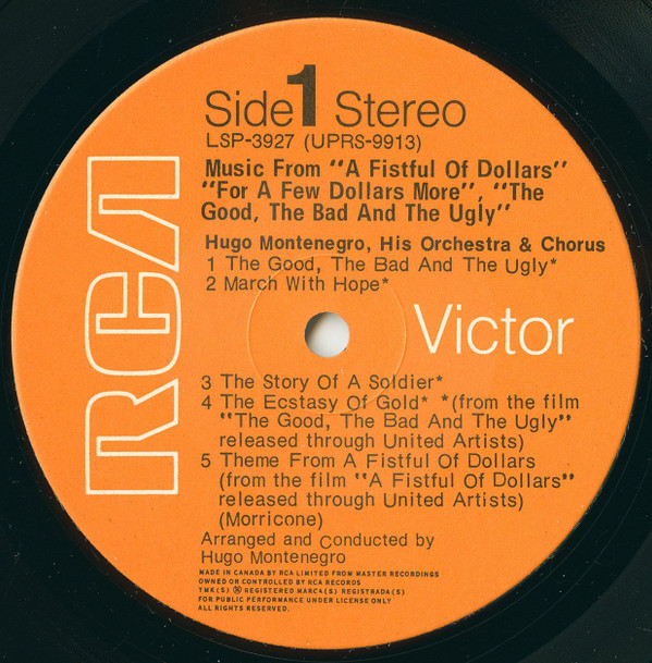Hugo Montenegro And His Orchestra - Music From 'A Fistful Of Dollars', 'For A Few Dollars More' & 'The Good, The Bad And The Ugly' | RCA Victor (LSP-3927) - 3