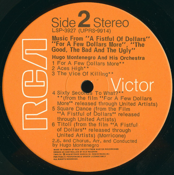 Hugo Montenegro And His Orchestra - Music From 'A Fistful Of Dollars', 'For A Few Dollars More' & 'The Good, The Bad And The Ugly' | RCA Victor (LSP-3927) - 4