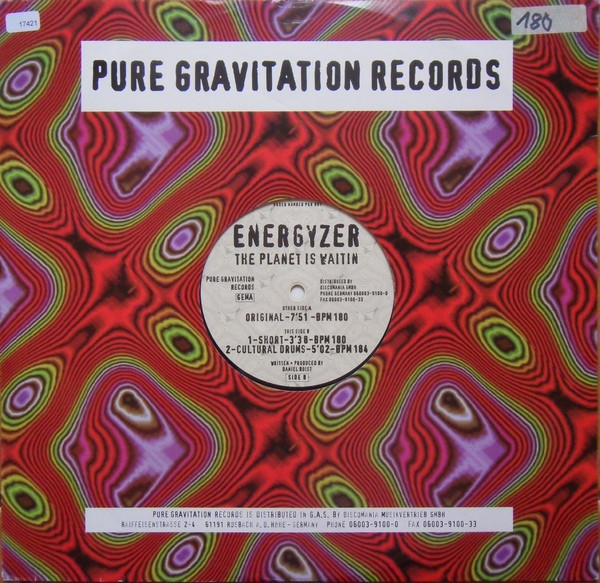 Energyzer - The Planet Is Waitin' | Pure Gravitation Records (PGR 001) - main