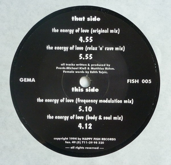 Mind Diver - The Energy Of Love | Happy Fish Records (FISH 005) - 2