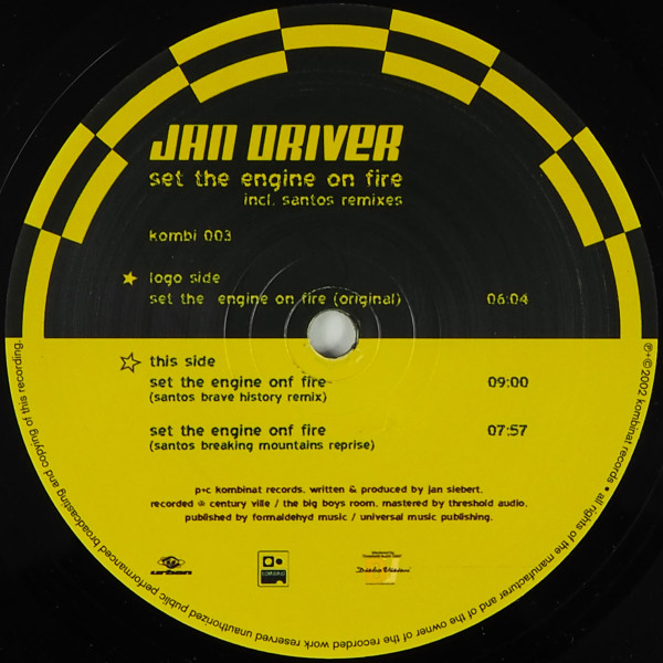 Jan Driver - Set The Engine On Fire | Kombinat Records (Kombi 003) - 2 Jan Driver - Set The Engine On Fire | Kombinat Records (Kombi 003) - 2