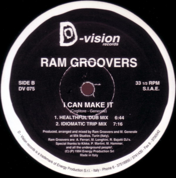 Ram Groovers - I Can Make It | D:vision Records (DV 075)