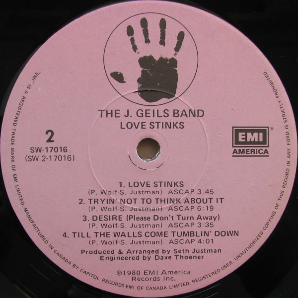 The J. Geils Band - Love Stinks | EMI America (SOO-17016) - 4 The J. Geils Band - Love Stinks | EMI America (SOO-17016) - 4