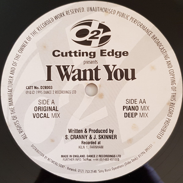 Cutting Edge - I Want You | Dance 2 Recordings (D2R 003) - 3