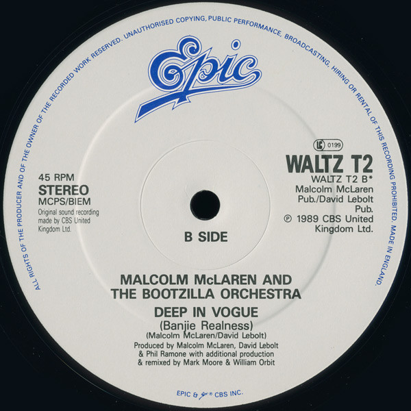 Malcolm McLaren And The Bootzilla Orchestra - Waltz Darling | Epic (WALTZ T2) - 4