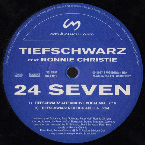 Tiefschwarz Feat. Ronnie Christie - 24 Seven | Continuemusics (cm # 010) - 2 Tiefschwarz Feat. Ronnie Christie - 24 Seven | Continuemusics (cm # 010) - 2