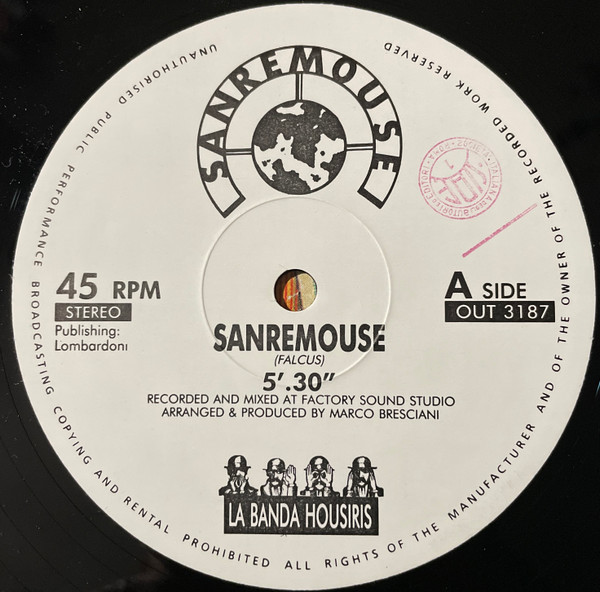 La Banda Housiris - Sanremouse | Out (OUT 3187) - 3