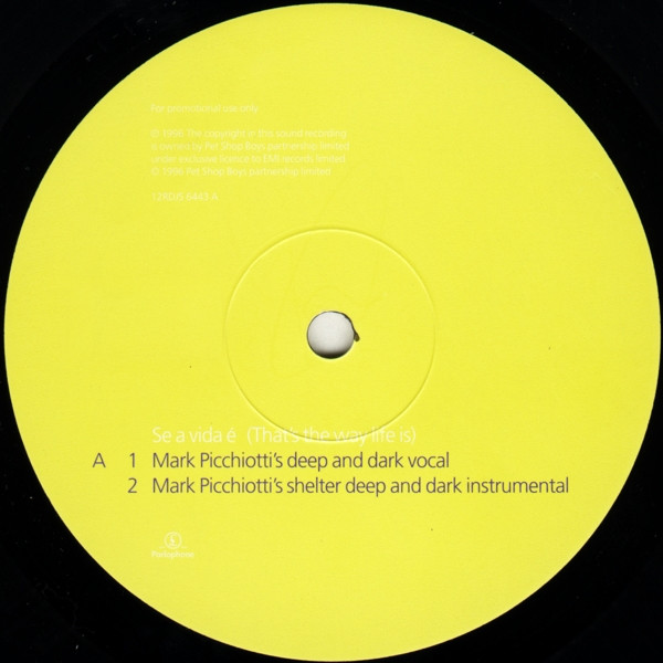 Pet Shop Boys - Se A Vida É (That's The Way Life Is) | Parlophone (12RDJS 6443) - 3 Pet Shop Boys - Se A Vida É (That's The Way Life Is) | Parlophone (12RDJS 6443) - 3