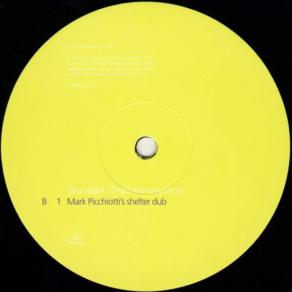 Pet Shop Boys - Se A Vida É (That's The Way Life Is) | Parlophone (12RDJS 6443) - 4 Pet Shop Boys - Se A Vida É (That's The Way Life Is) | Parlophone (12RDJS 6443) - 4