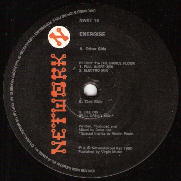 Energise - Report To The Dancefloor | Network Records (NWKT 16)