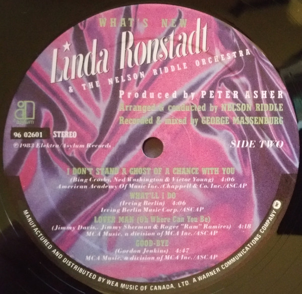 Linda Ronstadt & The Nelson Riddle Orchestra - What's New | Asylum Records (96 02601) - 4 Linda Ronstadt & The Nelson Riddle Orchestra - What's New | Asylum Records (96 02601) - 4