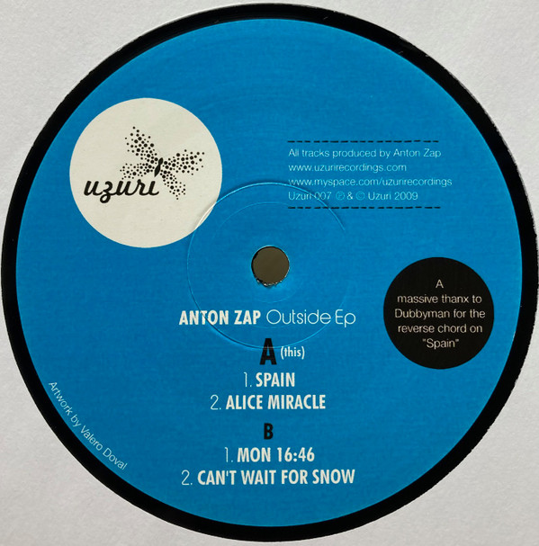 Anton Zap - Outside EP | Uzuri (Uzuri 007) - main