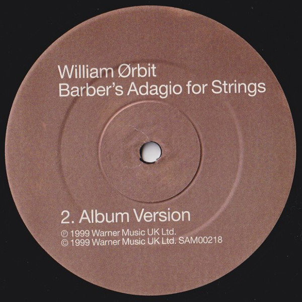William Orbit - Barber's Adagio For Strings | WEA Records (SAM00218) - 4