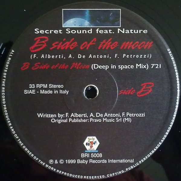 Secret Sound Feat. Nature - B Side Of The Moon | Baby Records International (BRI 5008) - 3 Secret Sound Feat. Nature - B Side Of The Moon | Baby Records International (BRI 5008) - 3