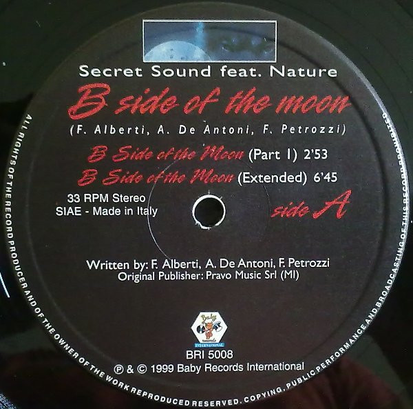 Secret Sound Feat. Nature - B Side Of The Moon | Baby Records International (BRI 5008) - 4 Secret Sound Feat. Nature - B Side Of The Moon | Baby Records International (BRI 5008) - 4