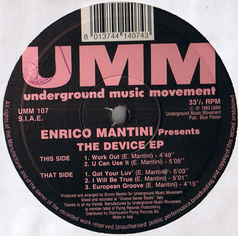 Enrico Mantini - The Device EP | UMM (UMM 107) - main Enrico Mantini - The Device EP | UMM (UMM 107) - main