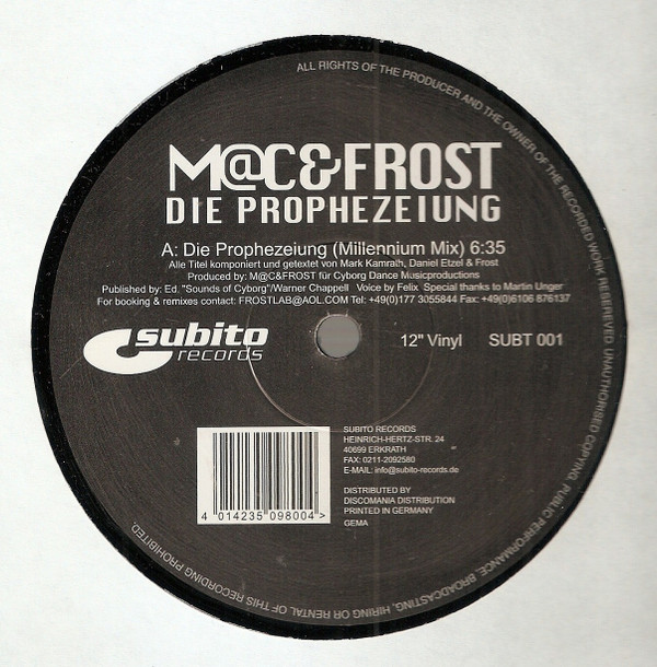 M@c & DJ Frost - Die Prophezeihung | Subito Records (SUBT 001) - main