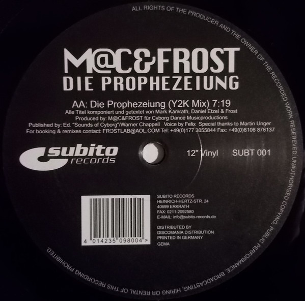 M@c & DJ Frost - Die Prophezeihung | Subito Records (SUBT 001) - 2