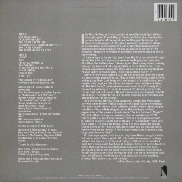 Steve Forbert - Little Stevie Orbit | Nemperor Records (JZ 36595) - 2 Steve Forbert - Little Stevie Orbit | Nemperor Records (JZ 36595) - 2