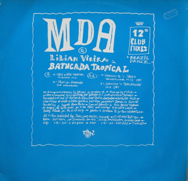 MDA & Lilian Vieira - Batucada Tropical | TINK! Records (Tink!003) - main