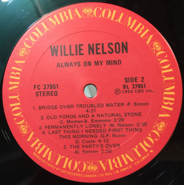 Willie Nelson - Always On My Mind [Vinyl] | Columbia (FC 37951) - 4