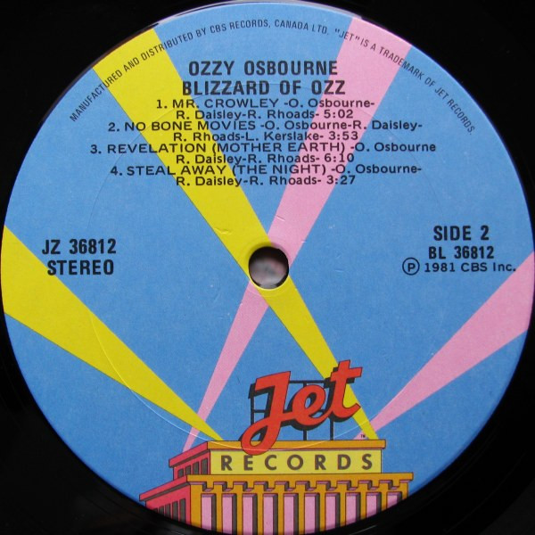 Ozzy Osbourne - Blizzard Of Ozz | Jet Records (JZ 36812) - 4