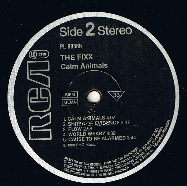 The Fixx - Calm Animals | RCA (PL88566) - 4
