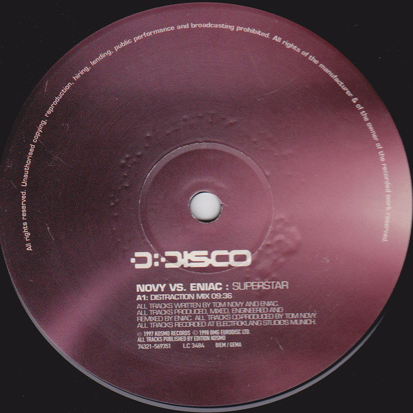 Novy Vs. Eniac - Superstar | D:Disco (74321-569351)