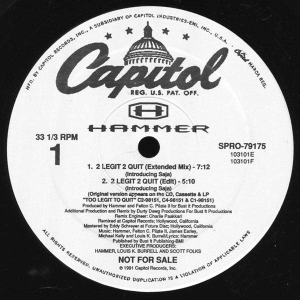 Hammer - 2 Legit 2 Quit | Capitol Records (SPRO-79175) - main Hammer - 2 Legit 2 Quit | Capitol Records (SPRO-79175) - main