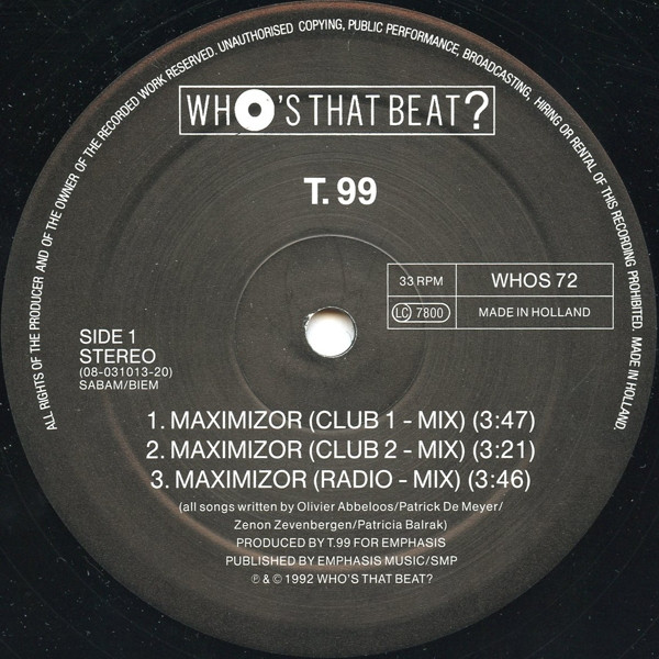 T.99 - Maximizor | Who's That Beat? (WHOS 72) - 3