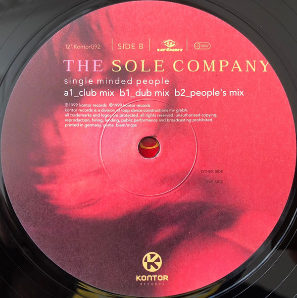 The Sole Company - Single Minded People | Kontor Records (Kontor092) - 4 The Sole Company - Single Minded People | Kontor Records (Kontor092) - 4