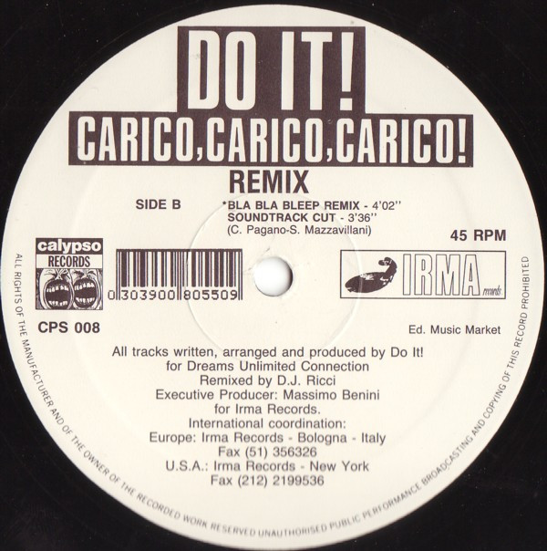 Do It! - Carico, Carico, Carico! (Remix) | Calypso Records (CPS 008) - 3 Do It! - Carico, Carico, Carico! (Remix) | Calypso Records (CPS 008) - 3