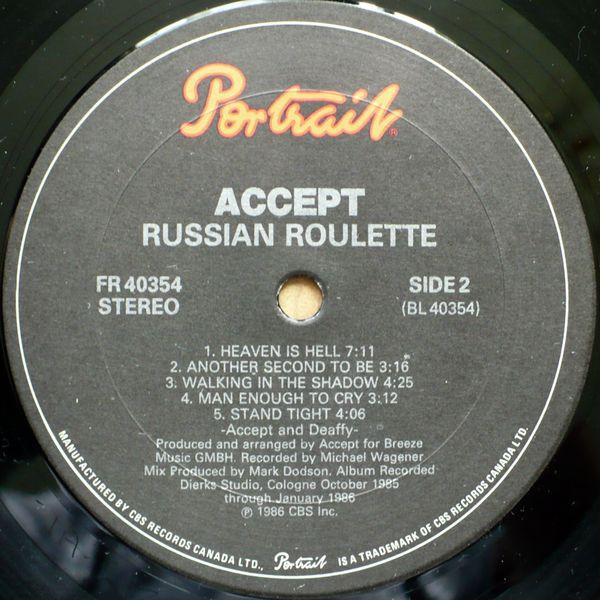 Accept - Russian Roulette [Vinyl] | Portrait (40354) - 4