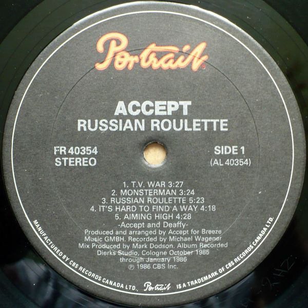 Accept - Russian Roulette [Vinyl] | Portrait (40354) - 3