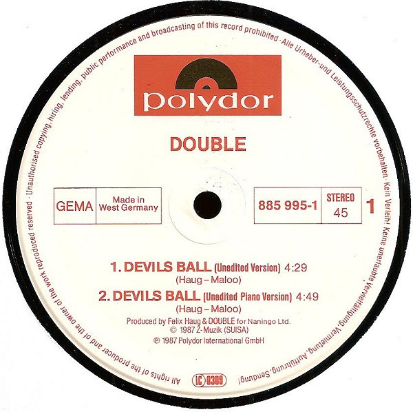 Double - Devils Ball / Megarhythmdance | Polydor (885 995-1) - 3